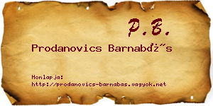 Prodanovics Barnabás névjegykártya